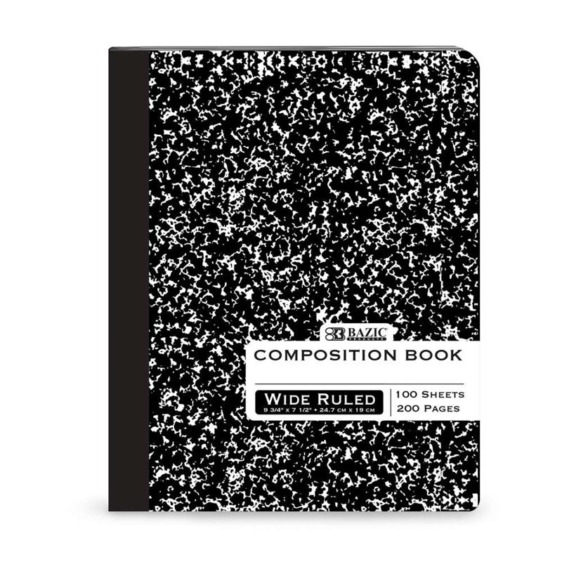 Wide Ruled Composition Book Black Marble (Pack of 12)