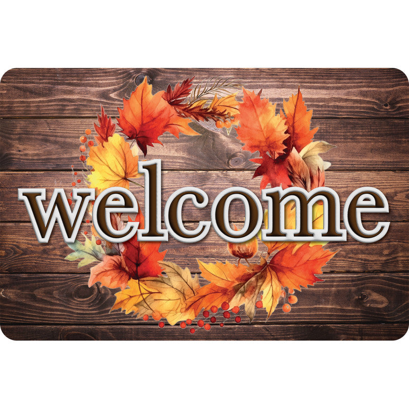 Welcome Mat 15.5X23.5 Fall Wreath (Pack of 2)