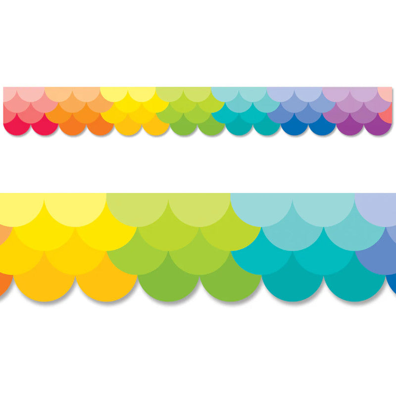 Ombre Rainbow Scallops Ez Border (Pack of 8)