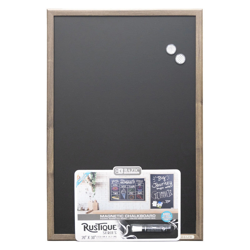 Wood Frame Magnetic Chalkboard Set 20In X 30In Rustique