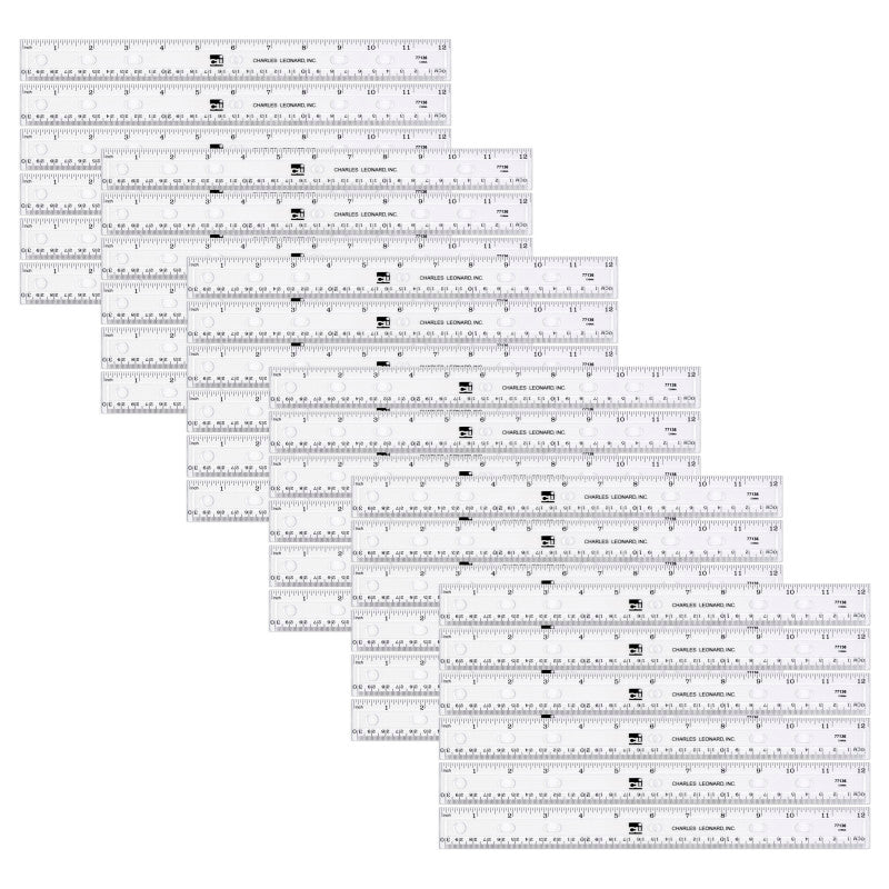 36Pk Translucent 12In Plastic Ruler (Pack of 2)