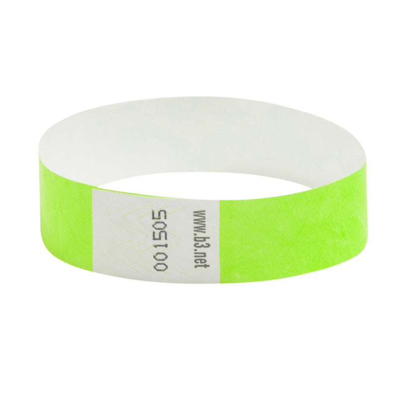 Security Wristbands Green 100/Pk 3/4In (Pack of 3)
