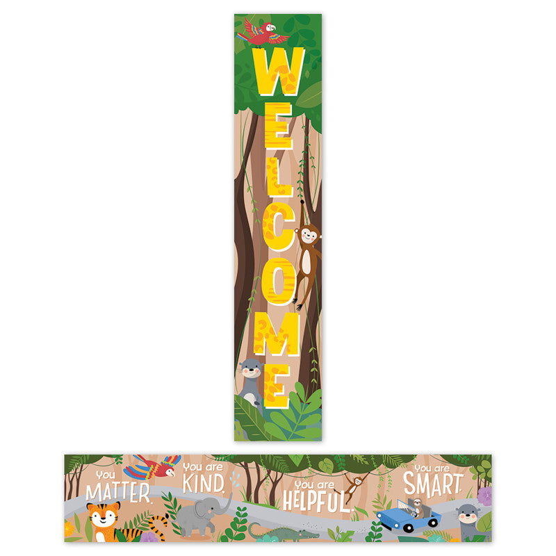 Jungle Friends Welcome Banner (Pack of 6)