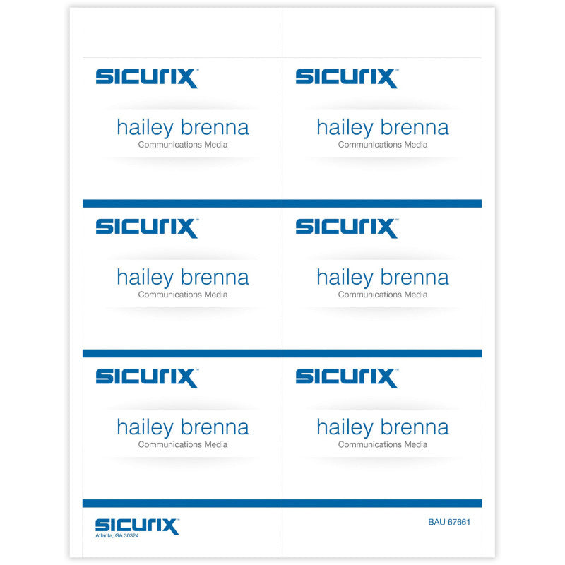 Id Badge Insert Sheets 60/Pk White 4In X 3In (Pack of 8)
