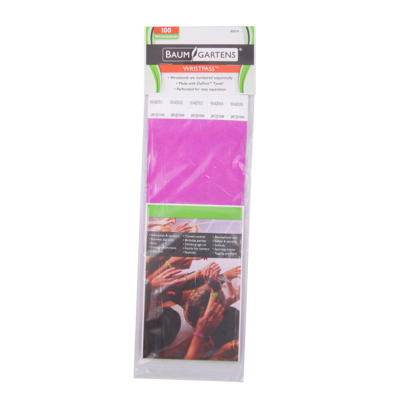 Wristpass 100/Pk 3/4In Ppl Wristban (Pack of 3)