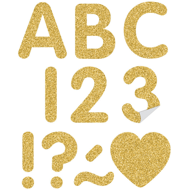 Gold Glitz 2In Adhesive Letters Uppercase (Pack of 3)