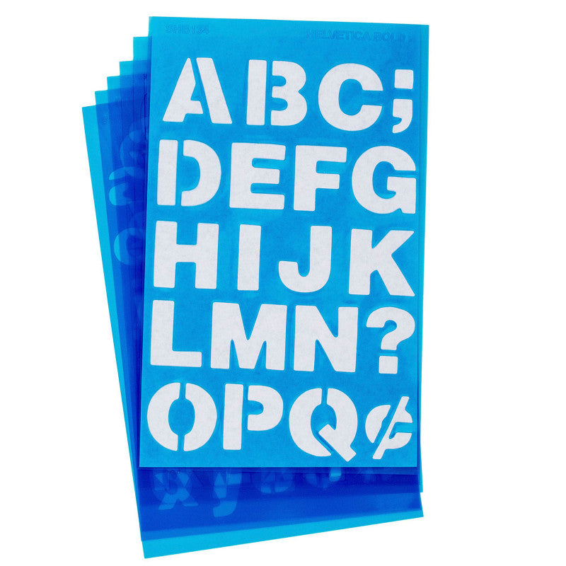 Helvetica 0.75In Stencils Alphabet Numbers (Pack of 12)
