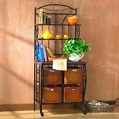 SEI Baker's Rack - Black/Brown