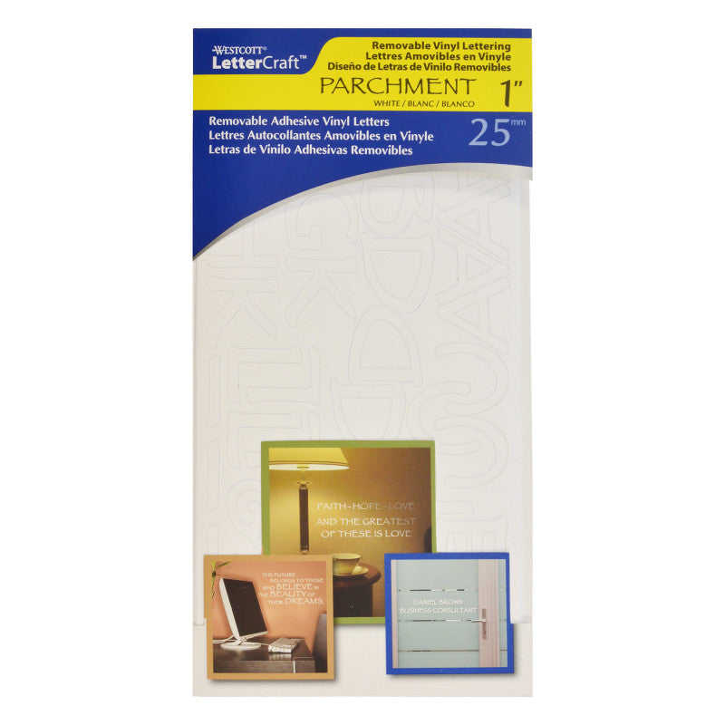 1In Vinyl Letters Parchment White Repositionable (Pack of 12)