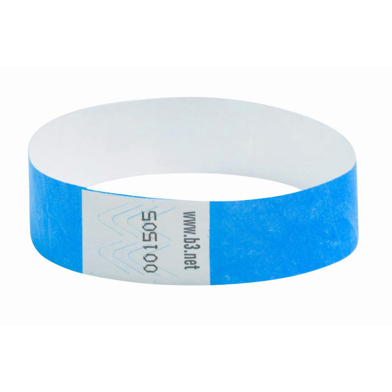 Security Wristbands Blue 100/Pk 3/4In (Pack of 3)