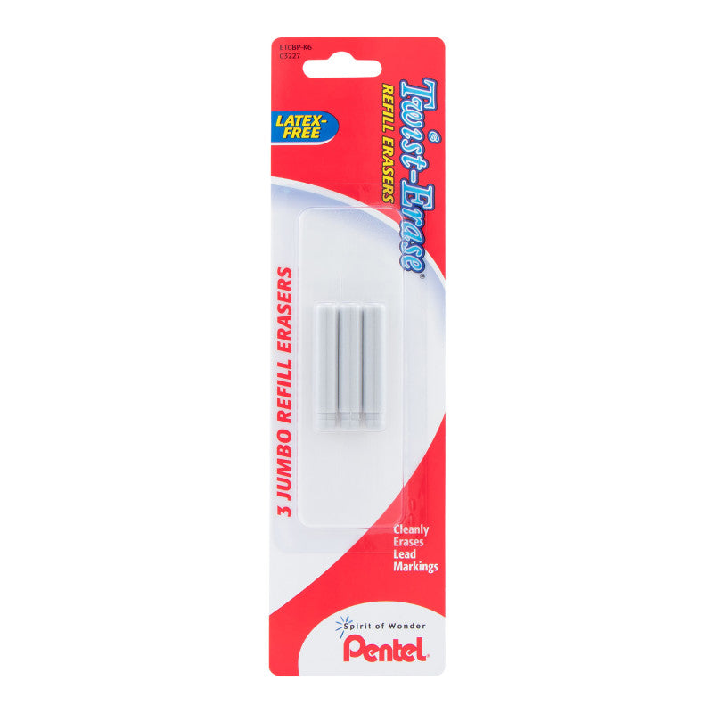 Refill Eraser 6Pks Twisterase Pentel (Pack of 3)