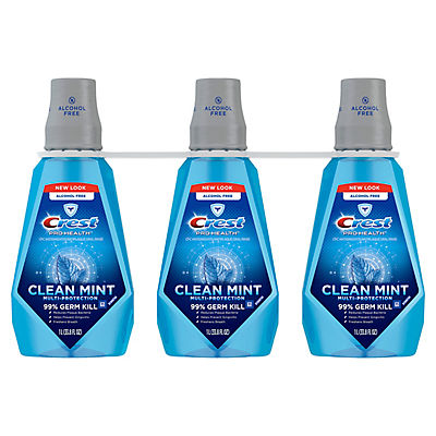 Crest Pro-Health Multi-Protection Clean Mint Mouthwash, 3 pk./1L