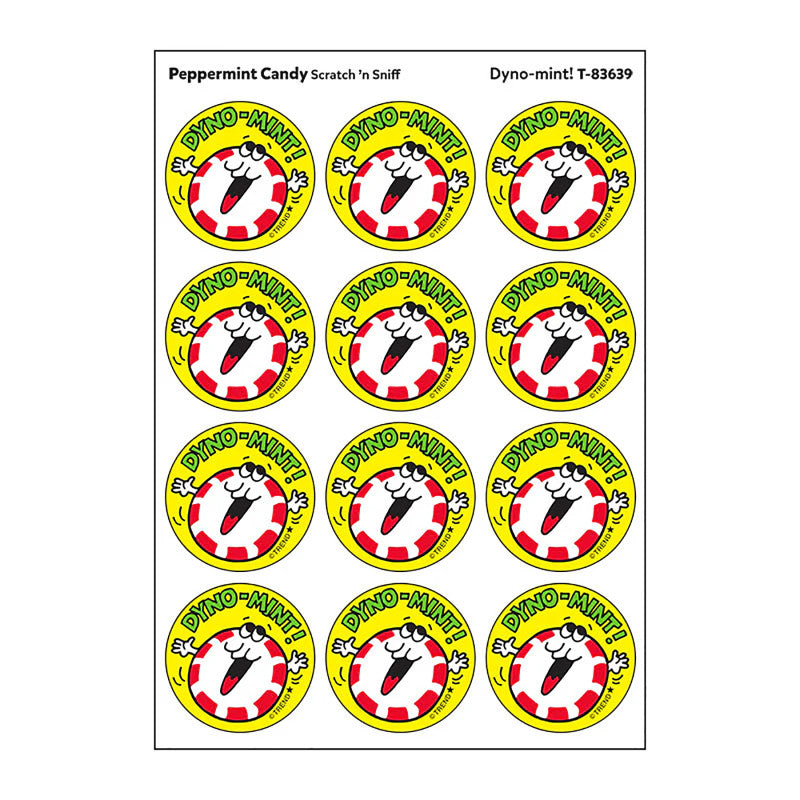 Stinky Stickers Peppermint Candy Scent Dyno-Mint (Pack of 12)