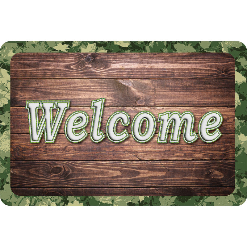 Welcome Mat 15.5X23.5In Camo Wood (Pack of 2)