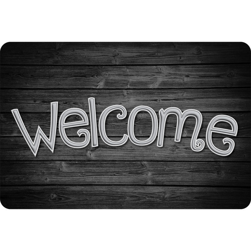 Welcome Mat 15.5X23.5In Black Wood (Pack of 2)