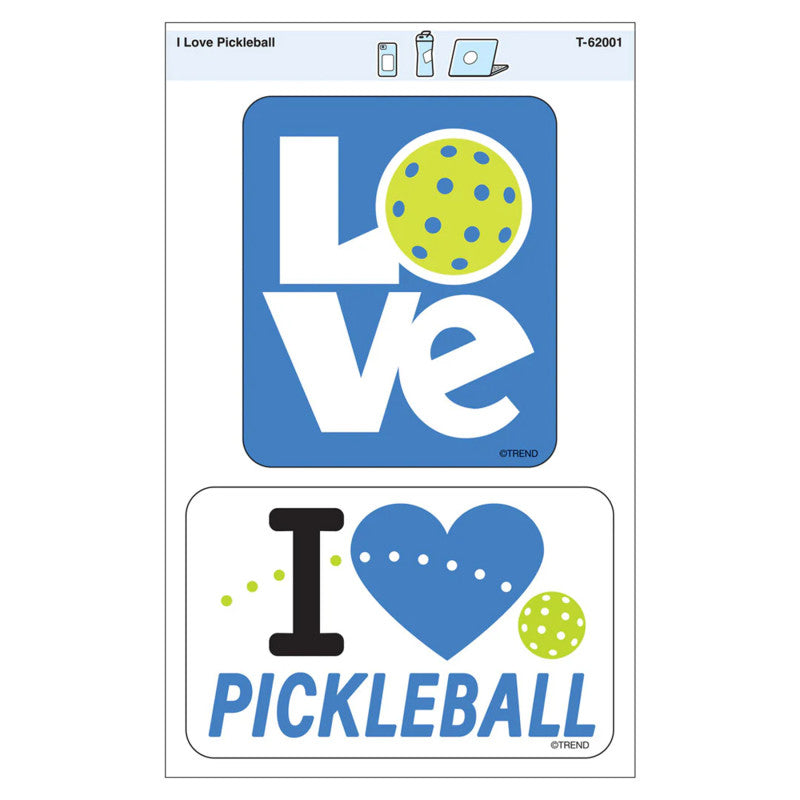 I Love Pickleball Vinyl Stickers (Pack of 10)