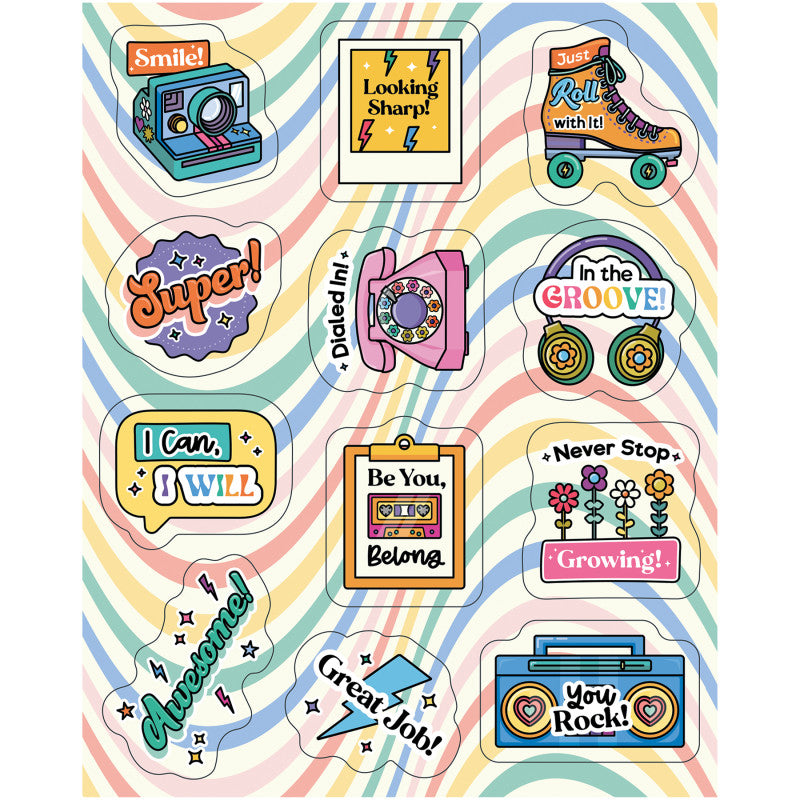 Retro Remix Motivational Stickers Happily Ever Elementary (Pack of 12)