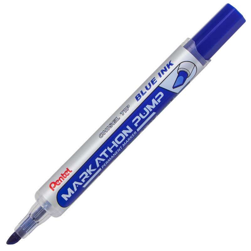 Permanent Marker Blu Chisel 1Dz Markathon Pump