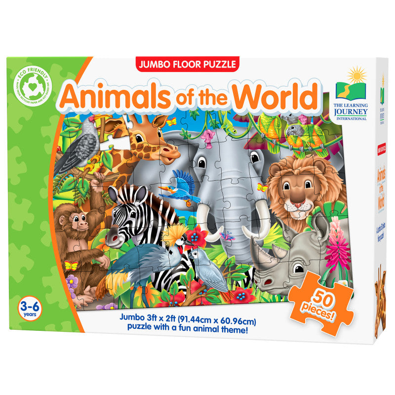 Jumbo Floor Puzzles Animals World (Pack of 3)