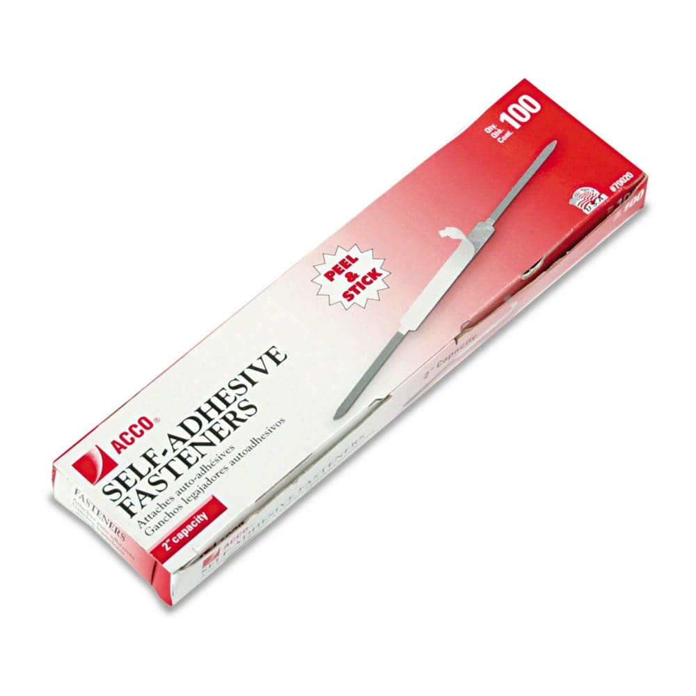 ACCO - Self-Adhesive Paper File Fasteners 2 - 100 Count (Pack of 2) - Desk Accessories & Office Supplies - ACCO