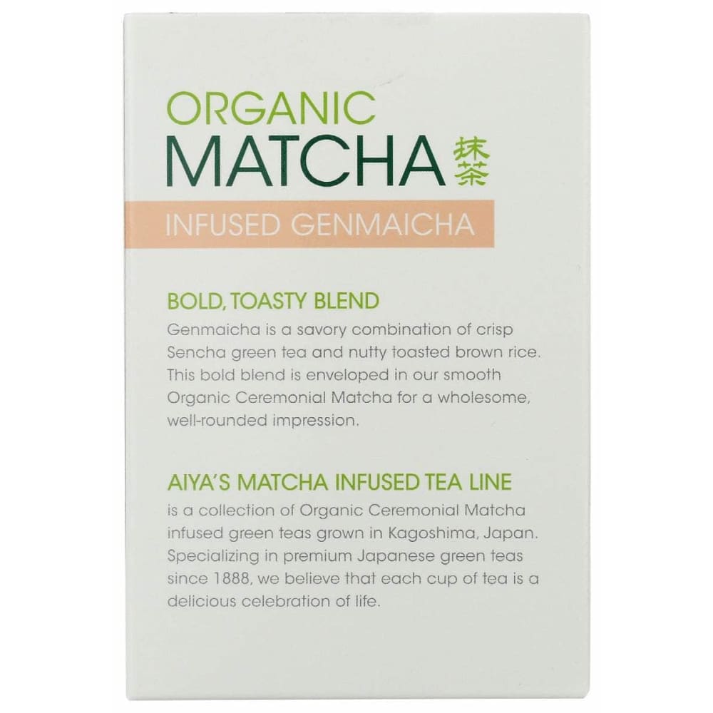 AIYA Grocery > Beverages > Coffee, Tea & Hot Cocoa AIYA Infused Genmaicha Organic Matcha, 1 ea