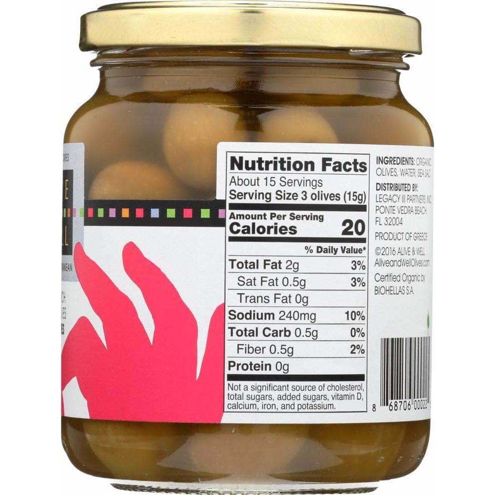 Alive & Well Alive & Well Olives Green Rovie Organic, 12.5 oz