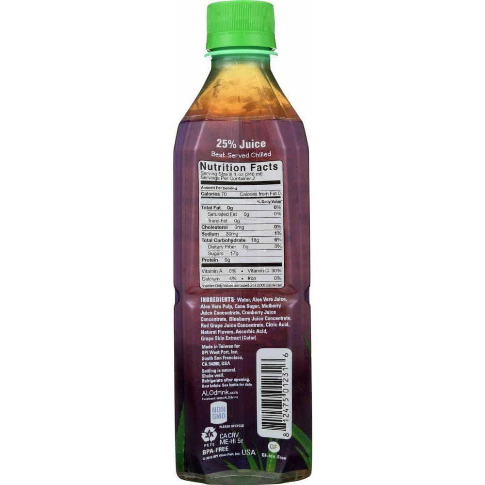 Alo Alo Beverage Aloe Spring Mixed Berry, 16.9 oz