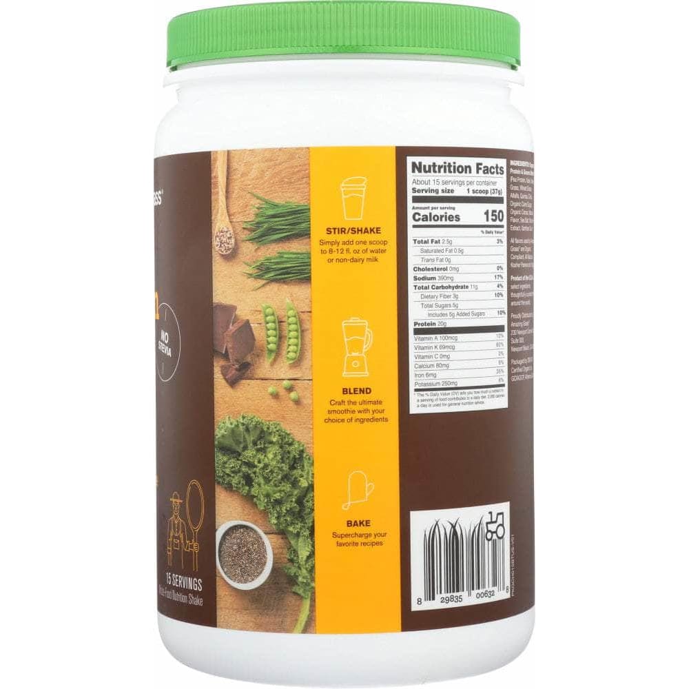 AMAZING GRASS Grocery > Nutritional Bars, Drinks, and Shakes AMAZING GRASS: Organic Protein & Kale Smooth Chocolate, 19.6 oz