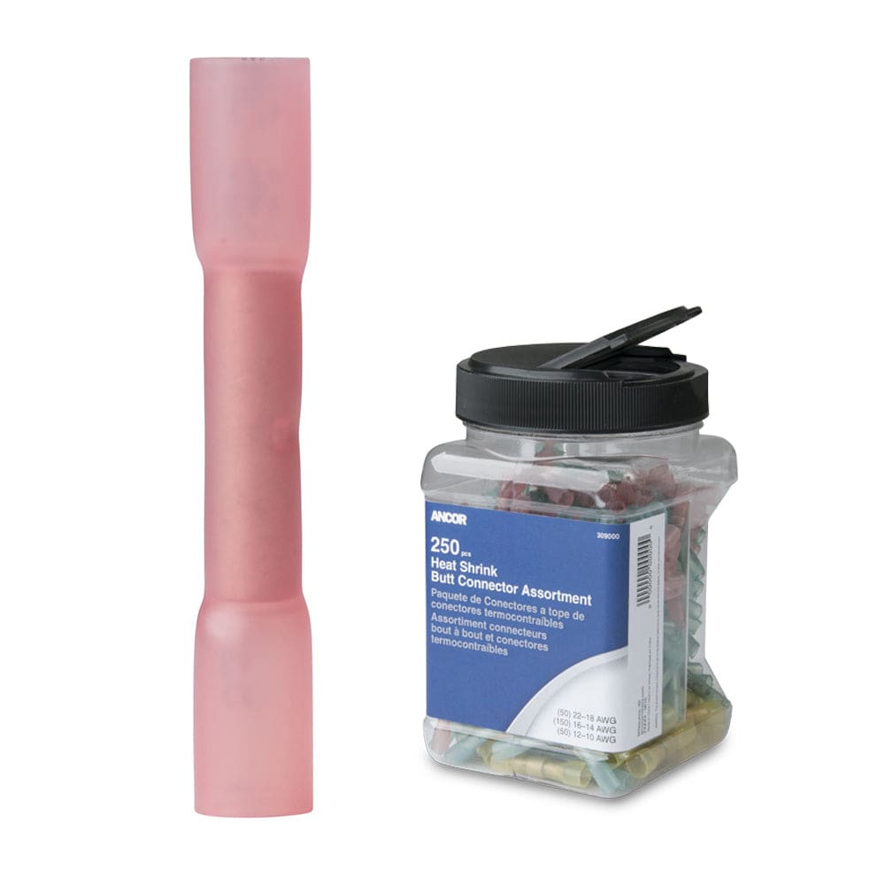 Ancor 22-18 AWG Heat Shrink Butt Connector - 250-Pieces - Jar - Electrical | Terminals - Ancor