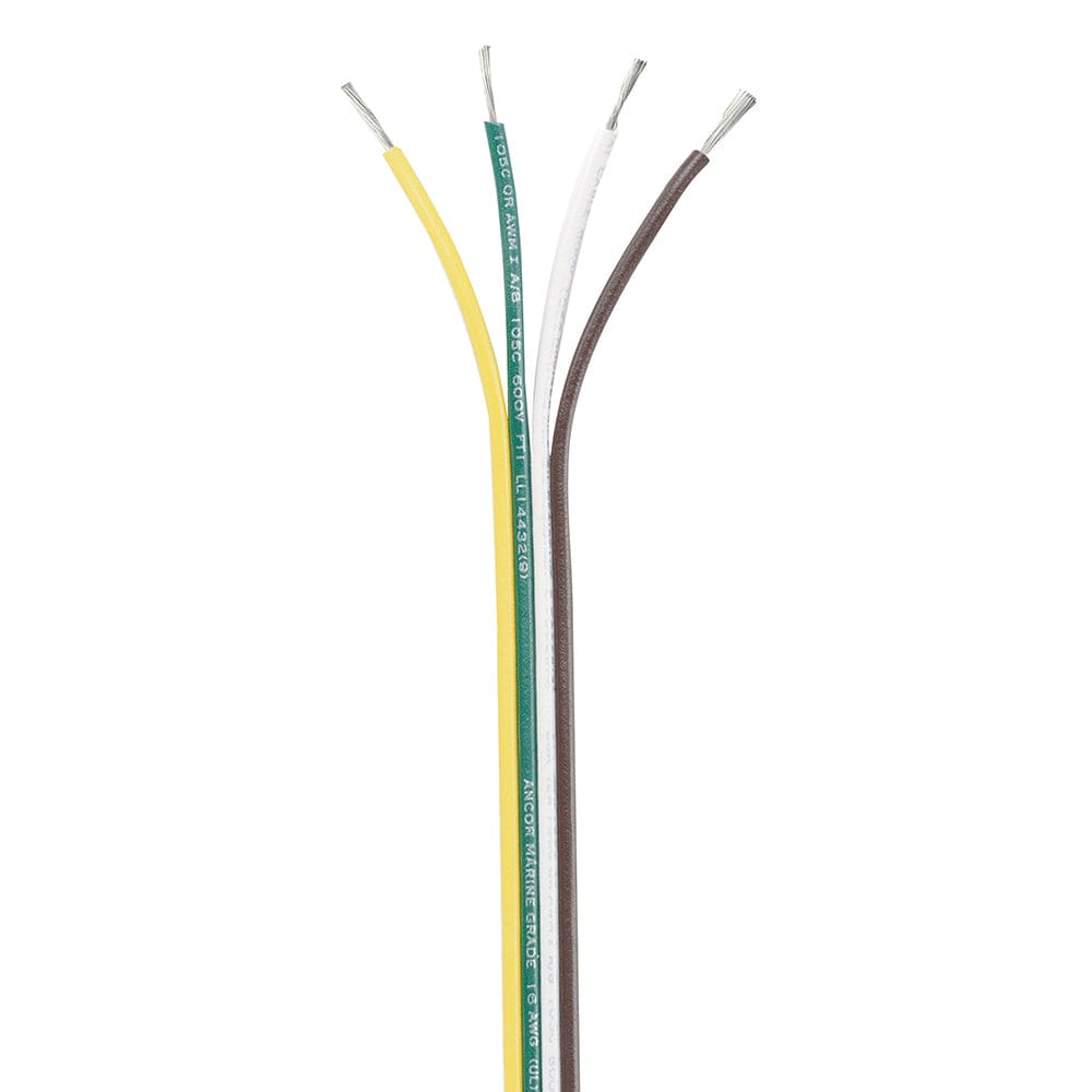 Ancor Ribbon Bonded Cable - 16/ 4 AWG - Brown/ Green/ White/ Yellow - Flat - 250’ - Electrical | Wire - Ancor