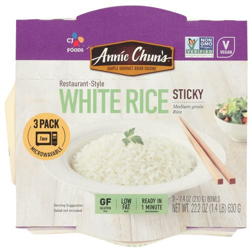 ANNIE CHUNS: Sticky White Rice 3Pk 22.2 oz - Grocery > Pantry > Rice - ANNIE CHUNS