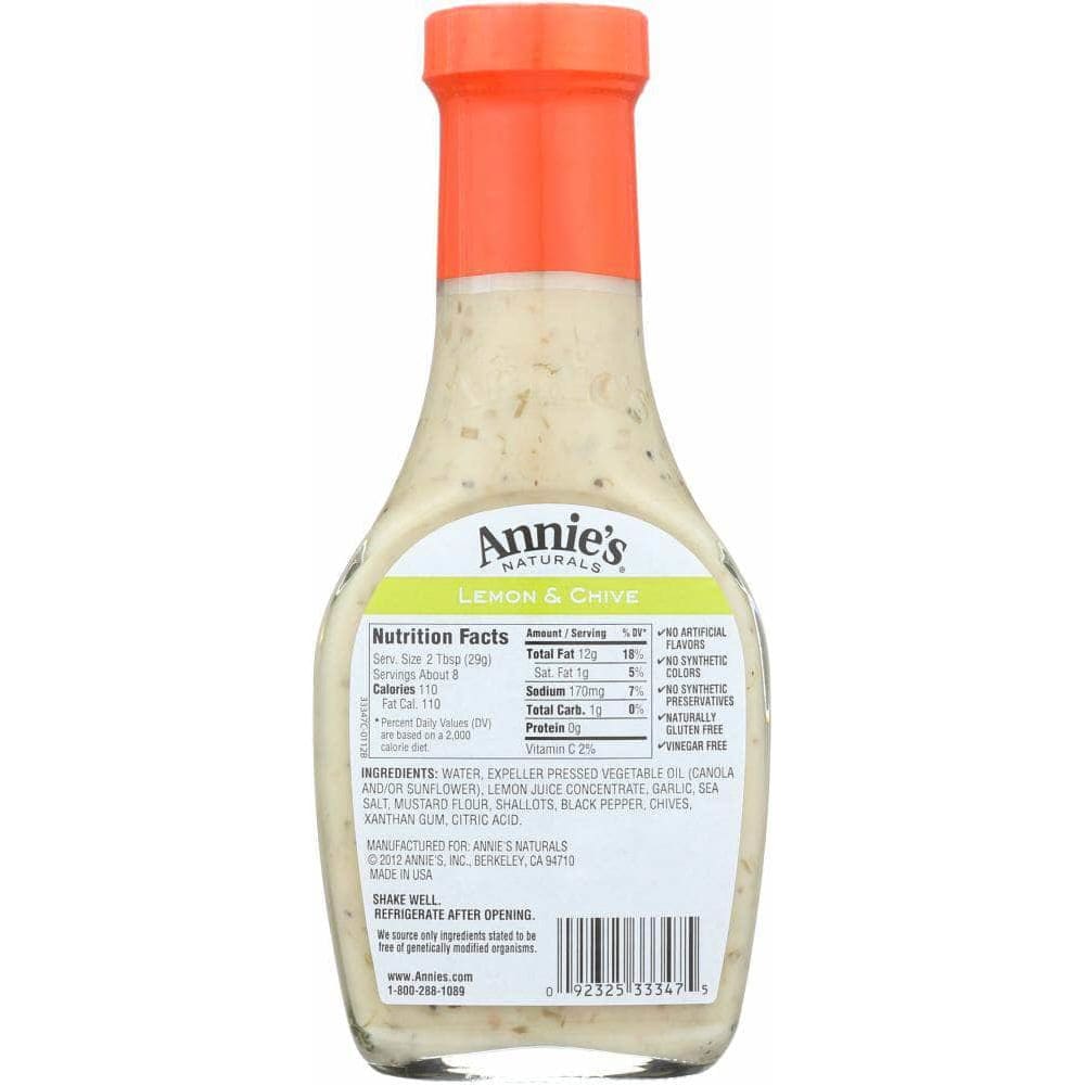 Annies Annie's Homegrown Dressing Lemon & Chive, 8 Oz