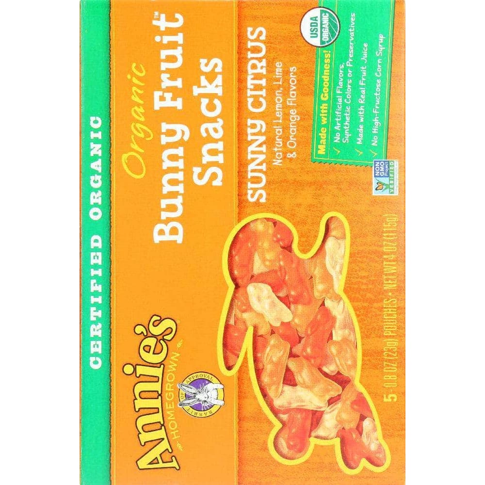 Annies Annies Homegrown Organic Bunny Fruit Snacks Sunny Citrus, 4 oz