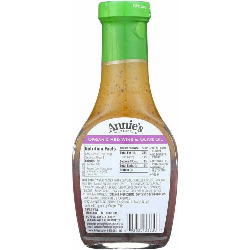 Annies Annie's Naturals Organic Red Wine & Olive Oil Vinaigrette, 8 oz