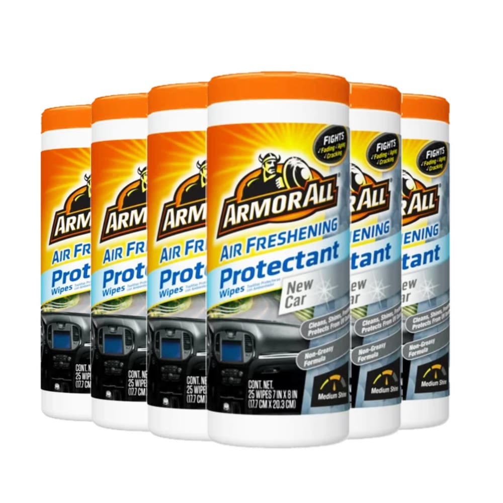 Armor All New Car Scent Air Freshening Car Protectant Wipes 25ct - 6 Pack - Cleaning Supplies - ARMOR ALL