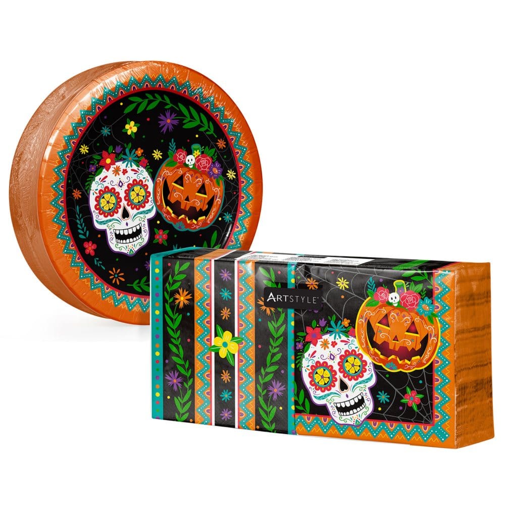Artstyle Skull O Rama Paper Plates & Napkins Kit (285 ct.) - Paper & Plastic - Artstyle