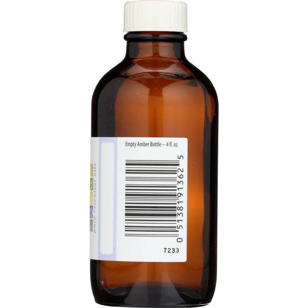Aura Cacia Aura Cacia Amber Bottle with Writable Label, 4 oz