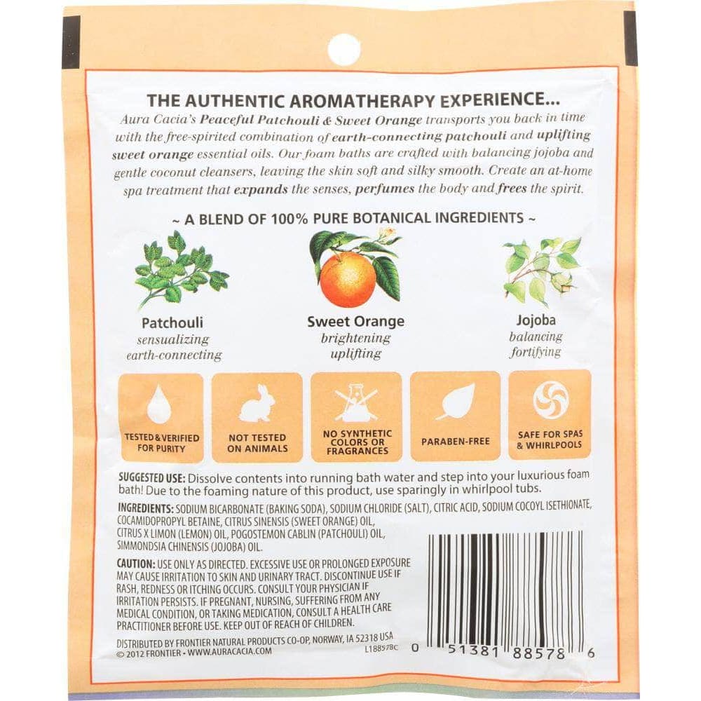 Aura Cacia Aura Cacia Peaceful Patchouli and Sweet Orange Foam Bath, 2.5 oz