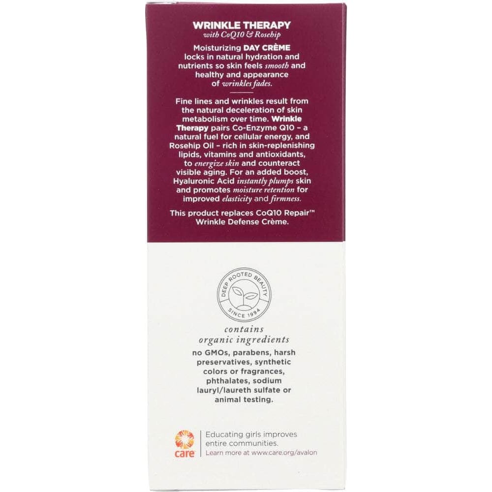 AVALON ORGANICS Avalon Organics Wrinkle Therapy With Coq10 & Rosehip Day Creme, 1.75 Oz