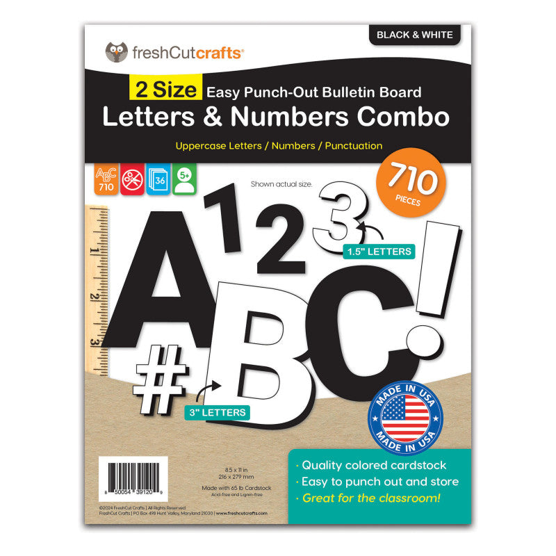 Blk & Wht Multi Letters & Numbers