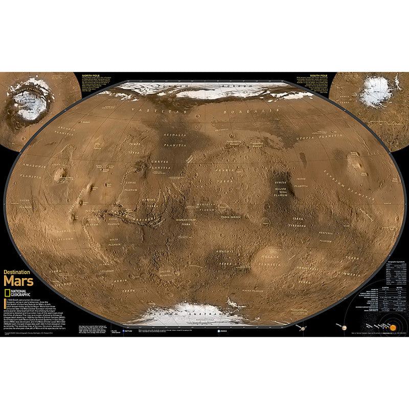 Destination Mars 2 Sided Map Laminated