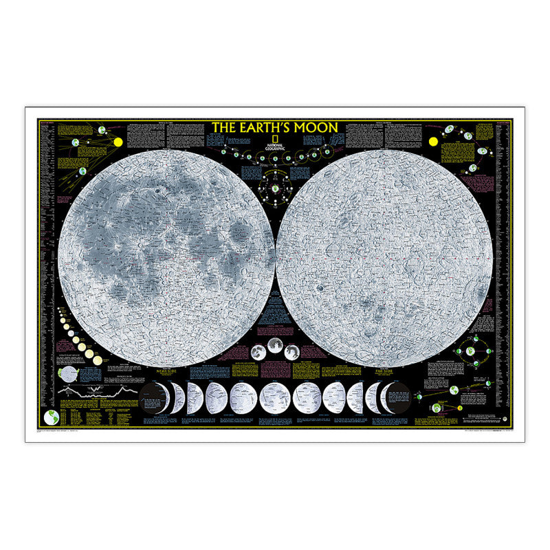 Earths Moon Map Laminated