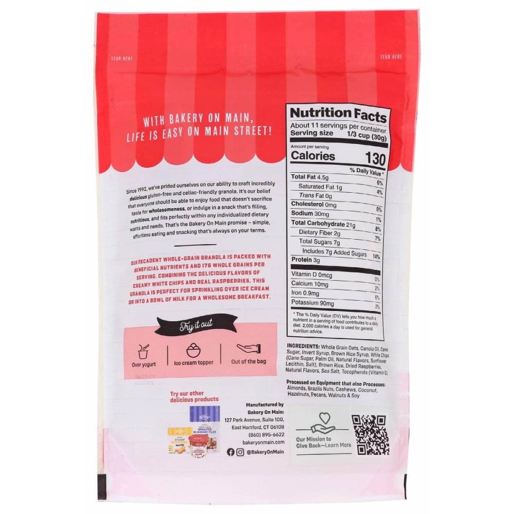 BAKERY ON MAIN Bakery On Main White Chip Raspberry Swirl Granola, 11 Oz