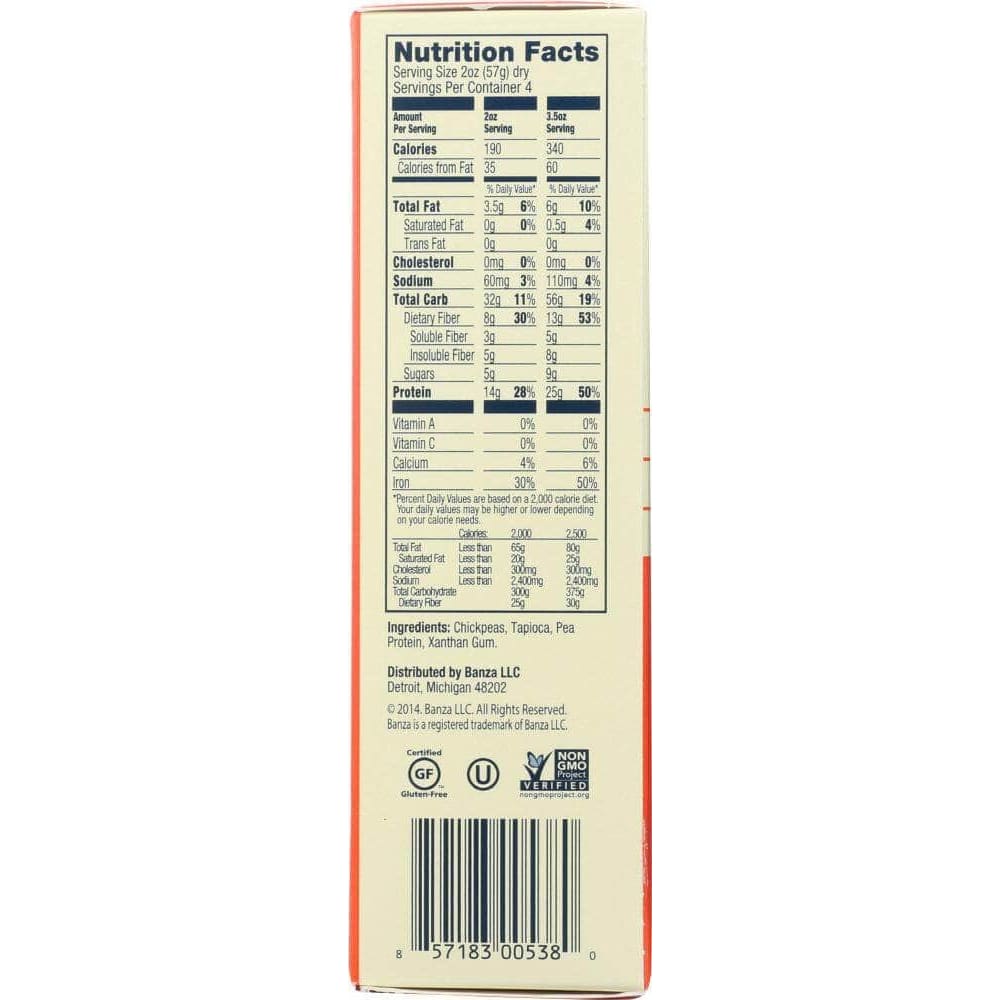 Banza Banza Rigatoni Chickpea Pasta, 8 oz