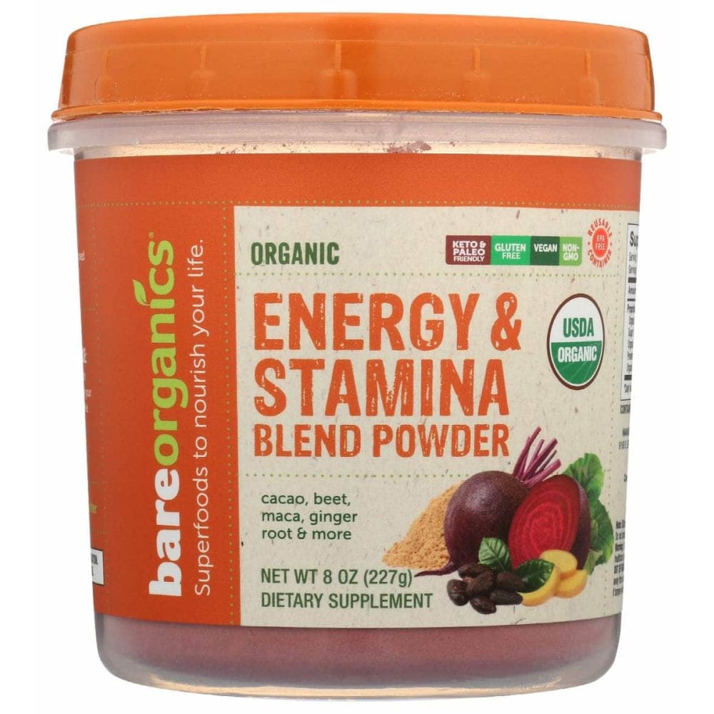BAREORGANICS BAREORGANICS Energy Stamina Pwdr Org, 8 oz