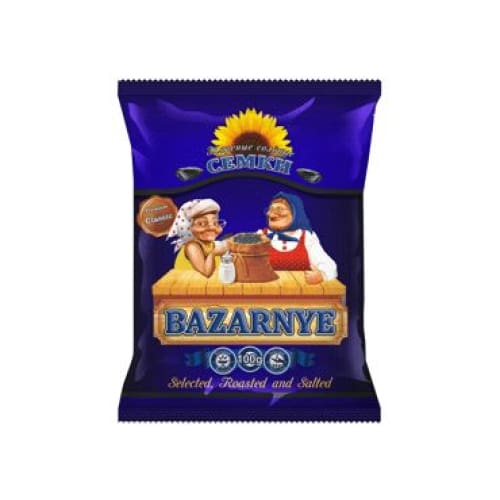 BAZARNYJE Black Roasted-Salted Sunflower Seeds 3.53 oz. (100 g.) - BAZARNYJE