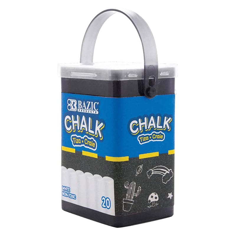 Bazic 20Ct White Chalk In Bucket (Pack of 12) - Chalk - Bazic Products