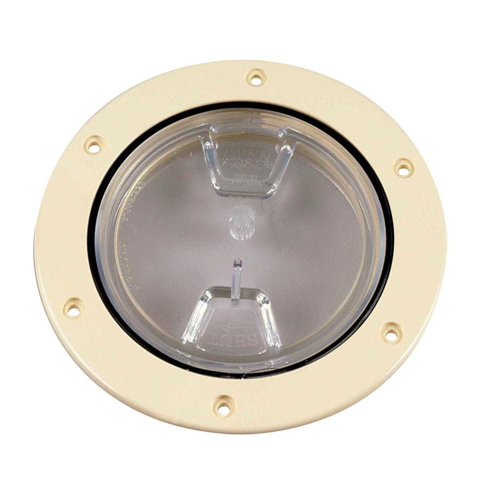 Beckson 4 Clear Center Screw-Out Deck Plate - Beige - Marine Hardware | Deck Plates - Beckson Marine