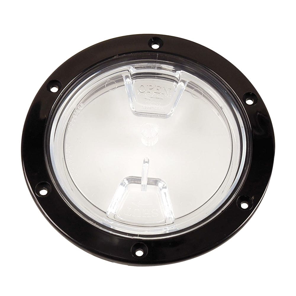Beckson 4 Clear Center Screw Out Deck Plate - Black - Marine Hardware | Deck Plates - Beckson Marine
