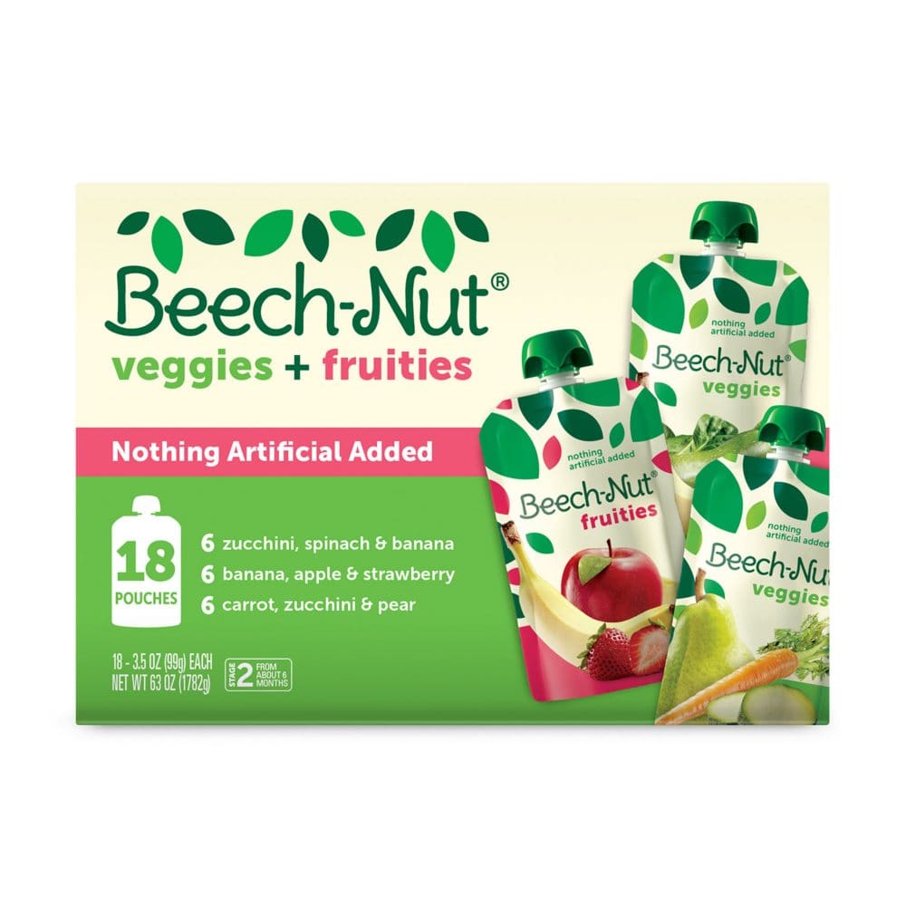 Beech-Nut Veggies and Fruities Stage 2 Baby Food Variety Pack (3.5 oz. pouch 18 ct.) - Baby Feeding Products​ - Beech-Nut
